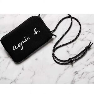 Agnes b Black crossbody phone wallet bag